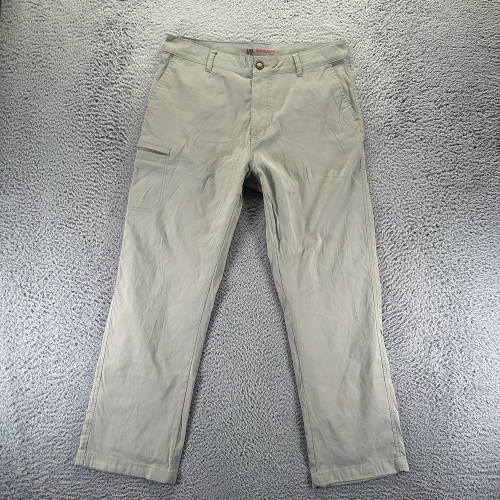 Unionbay Pant Men 36x30 Beige Nylon Windbreaker Straight Hiking Gorpcore Stretch